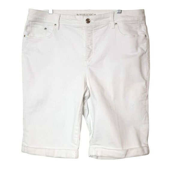 Chicos Womens Plus Bermuda Shorts Size 2 White Denim The So Collection 2.5 - Picture 1 of 9